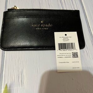 NWT Kate Spade Black Staci Saffiano Leather Large Card Case